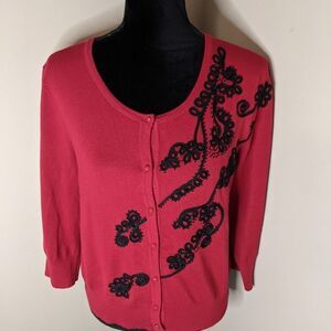 Cable & Gauge Red Cardigan L
